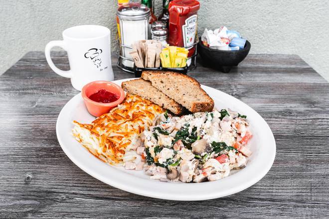 Order Turkey and Veggie Scramble food online from Biscuits Cafe store, Beaverton on bringmethat.com