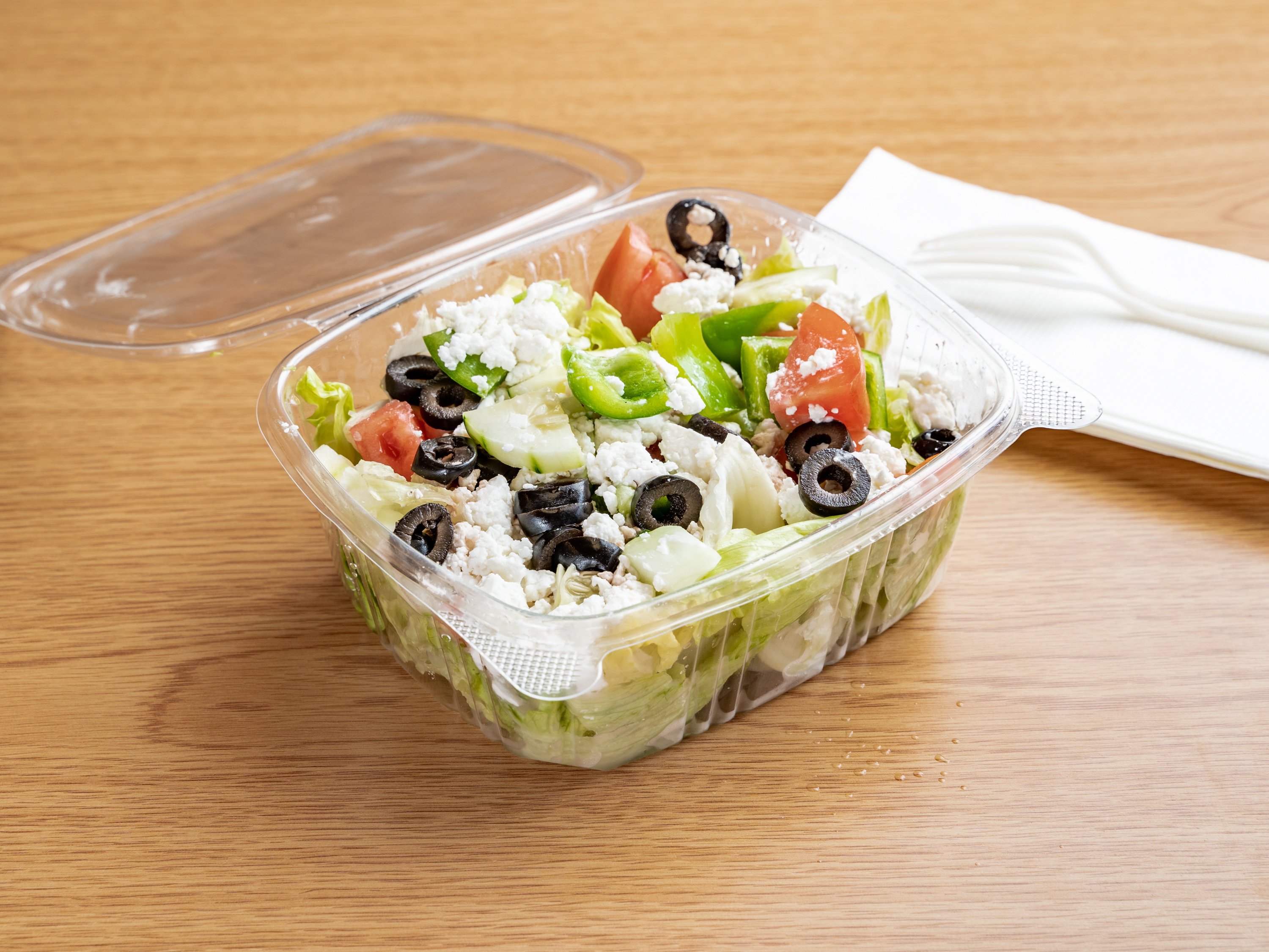 Order Greek Salad food online from Central Ave Bagels store, Bethpage on bringmethat.com