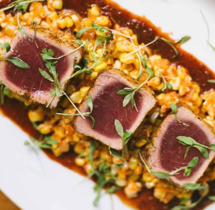Order Seared Rare #1 Yellowfin Tuna food online from Crave Fishbar store, New York on bringmethat.com
