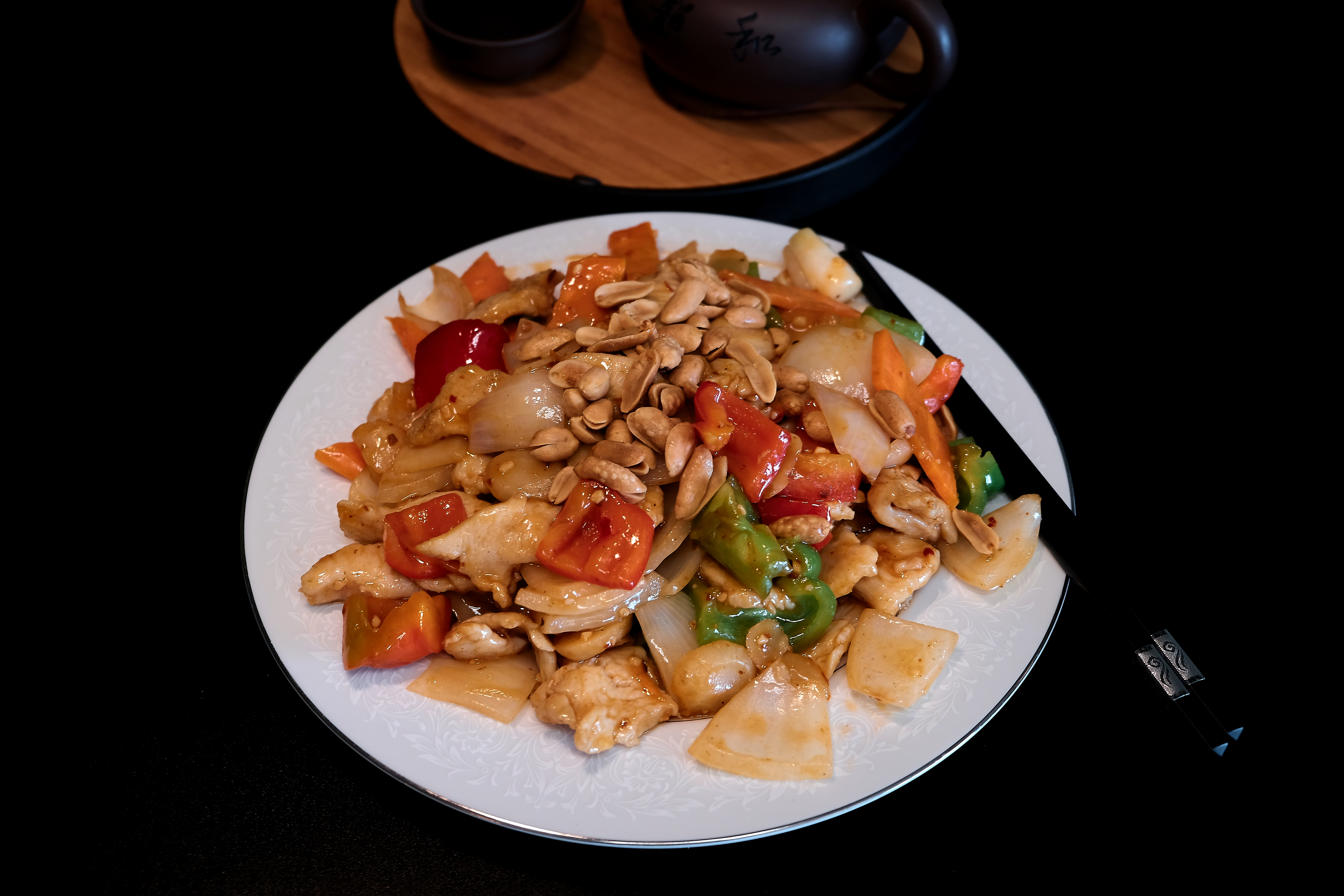 Order  Kung Pao Chicken Over Rice Plate food online from Beijing Cafe store, Rancho Cordova on bringmethat.com