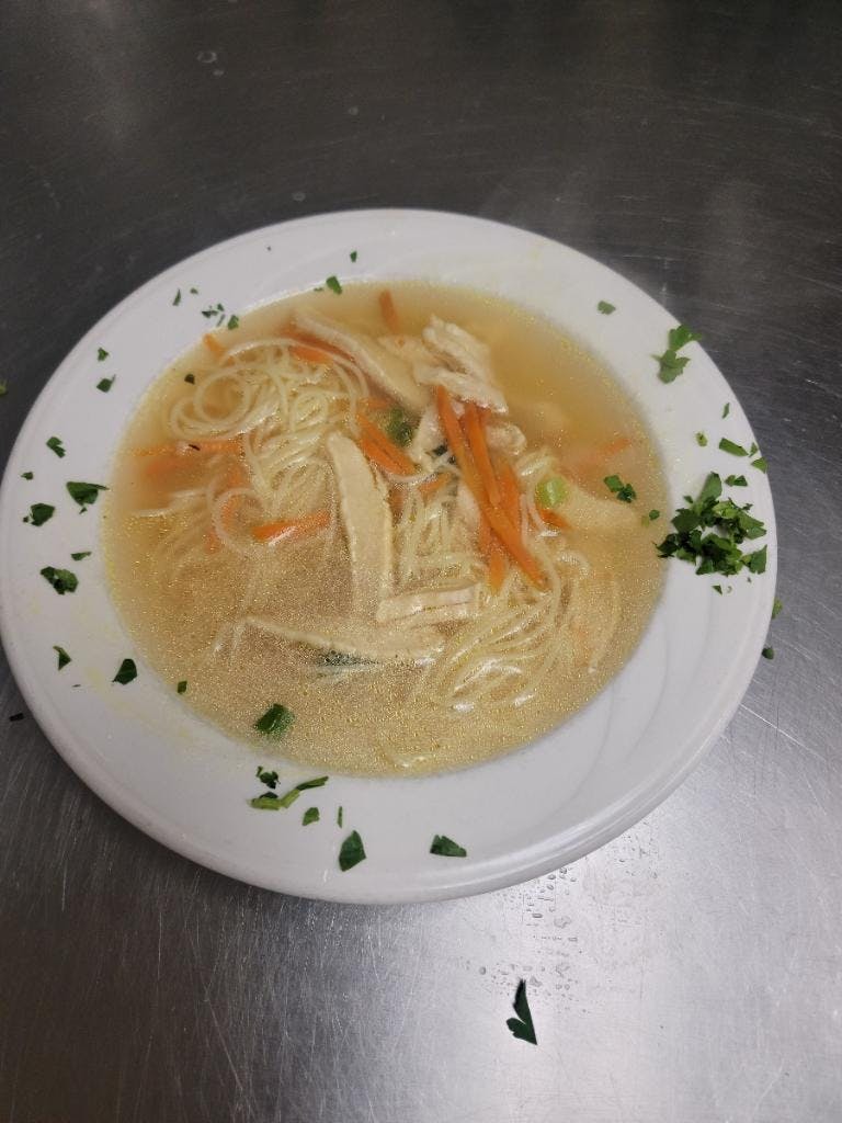 Order Chicken Noodle Soup - Soup food online from Fusilli store, Miller Place on bringmethat.com