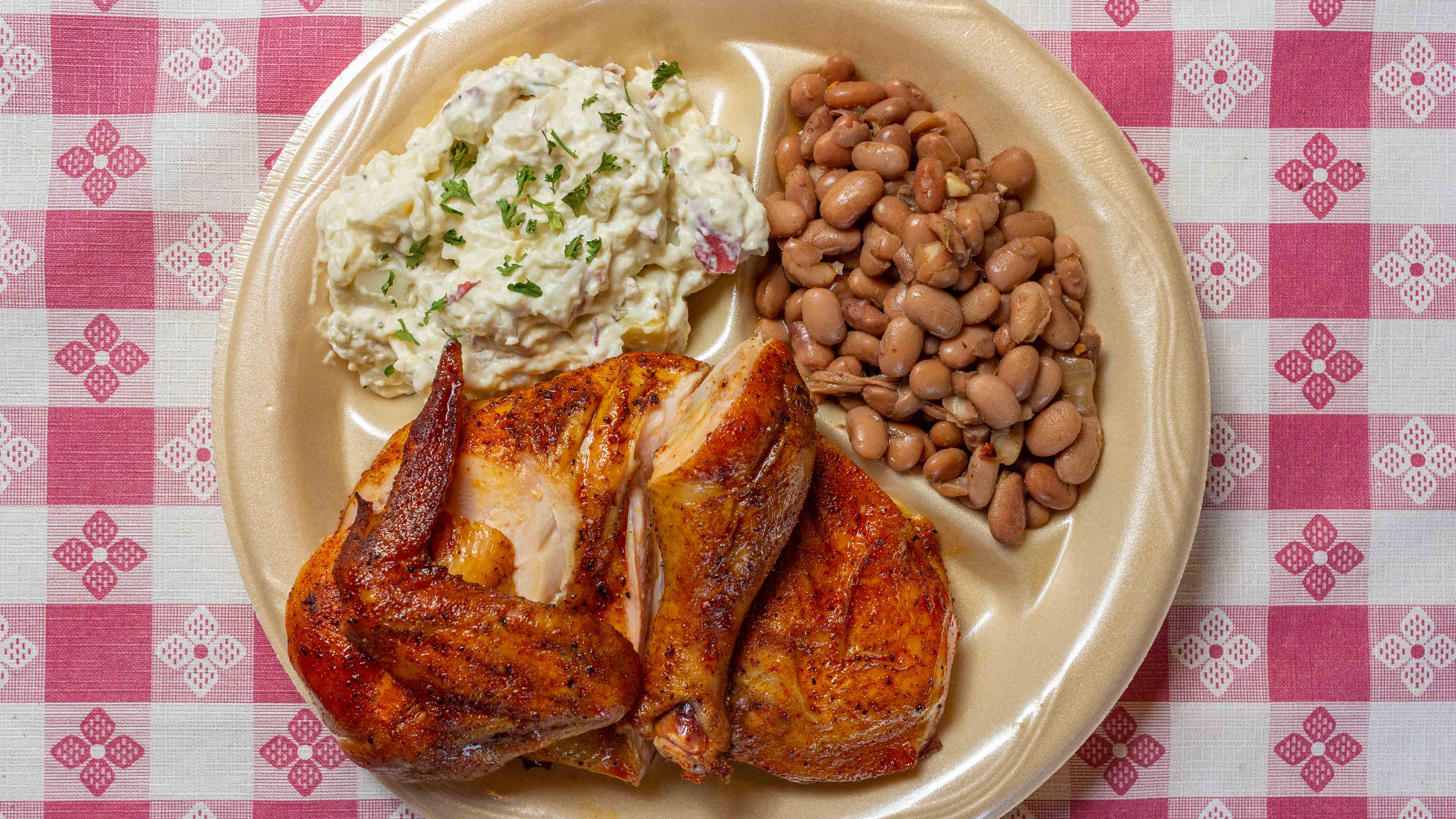 Order Chicken Plate food online from C&J Barbeque store, College Station on bringmethat.com