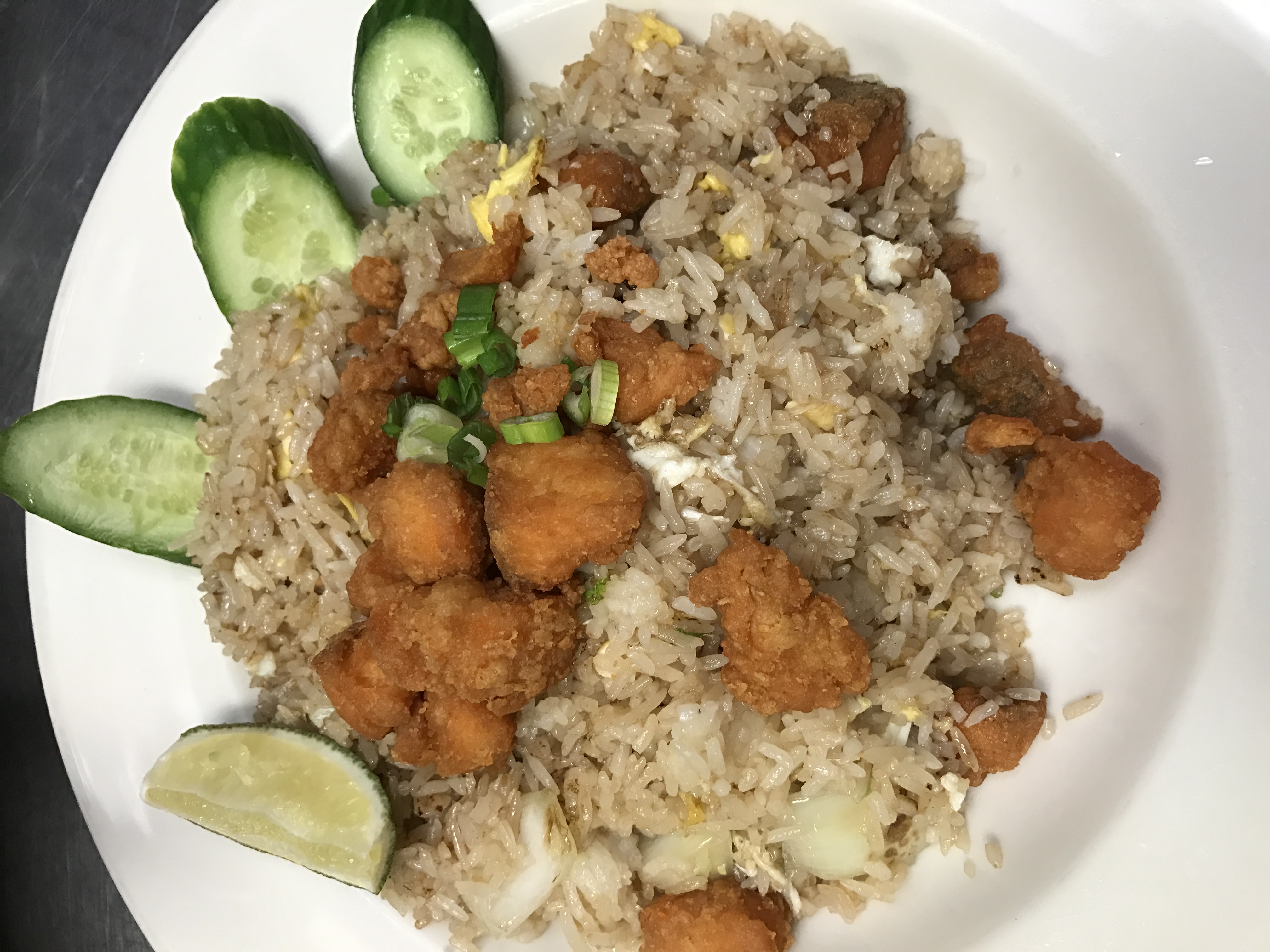 Order Salmon Fried Rice food online from Noodle Monster store, Valley Village on bringmethat.com