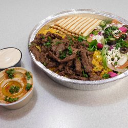 Order Shawarma Beef Plate food online from Stop-N-Go Gyros store, Fort Worth on bringmethat.com