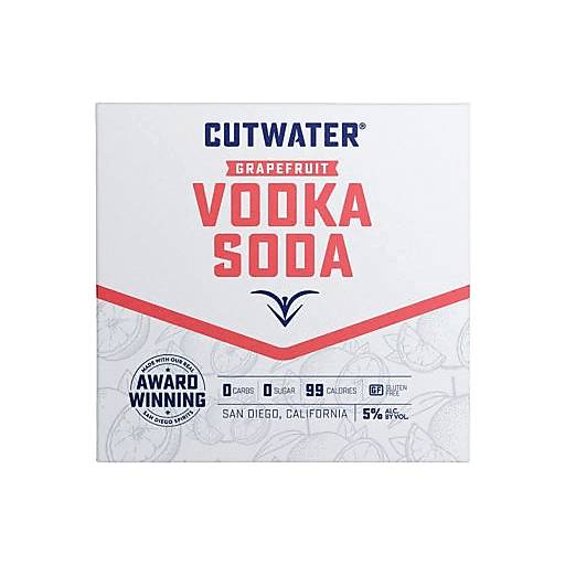 Order Cutwater Vodka Soda Grapefruit (4PKC 12 OZ) 118371 food online from Bevmo! store, BURLINGAME on bringmethat.com