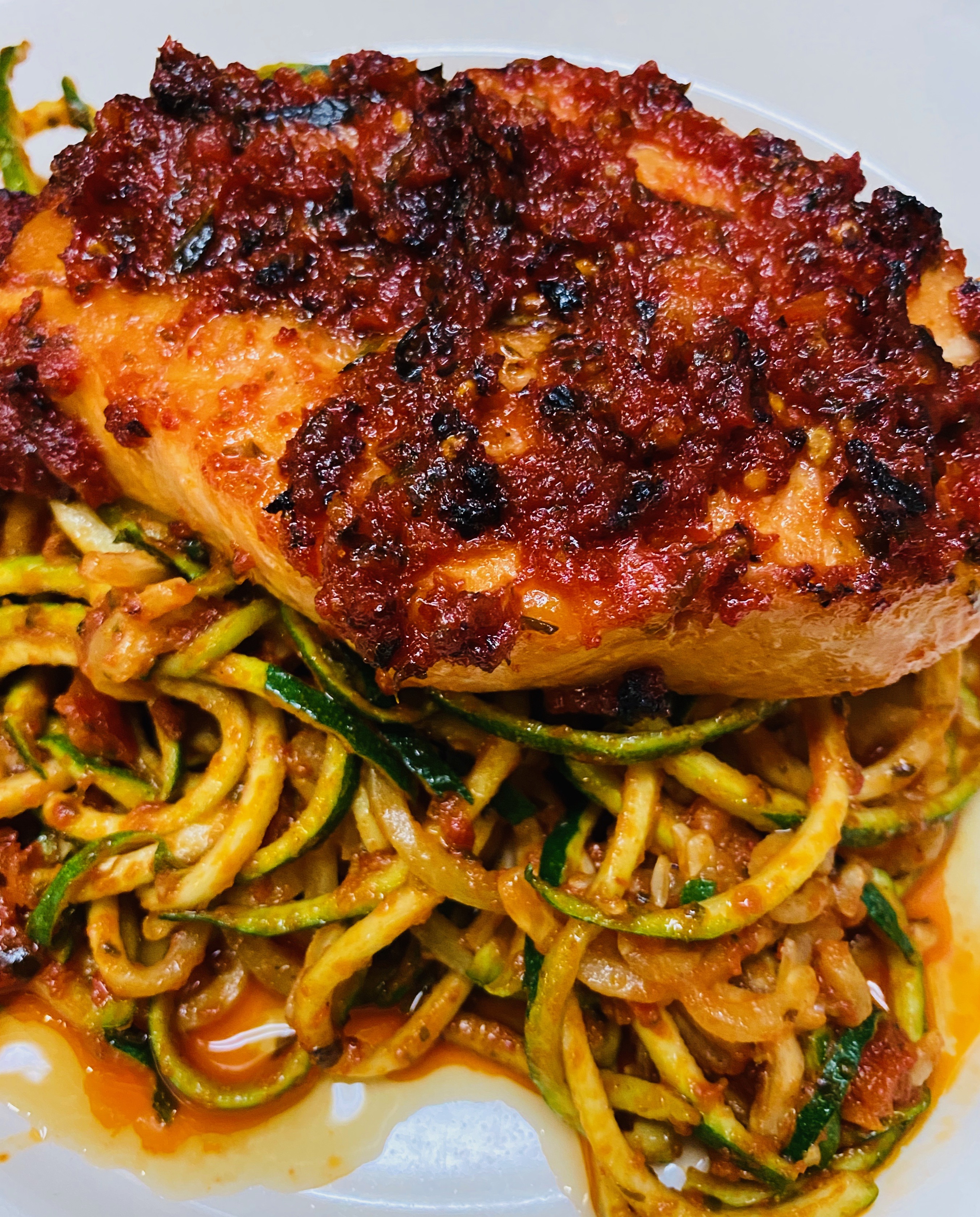 Order Salmon with Zoodles 	 food online from Good health cafe store, New York on bringmethat.com