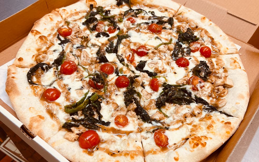 Order The Tuscan Pizza food online from Branco's Pizza store, Medford on bringmethat.com