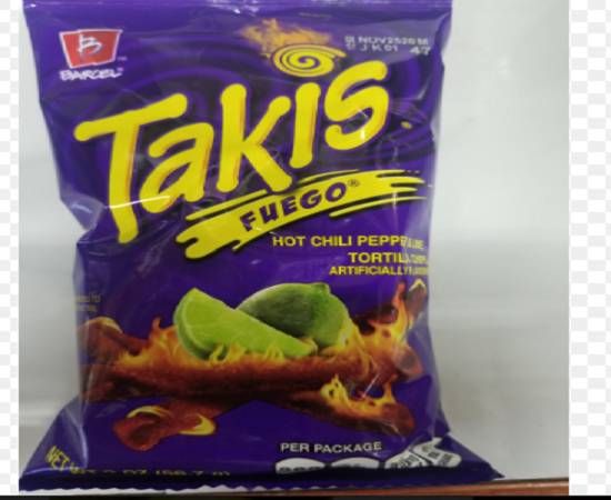 Order Takis Fuego Hot Chili Pepper Tortilla Chips (Smaller) (2 oz) food online from W Z Food Market store, Roosevelt on bringmethat.com