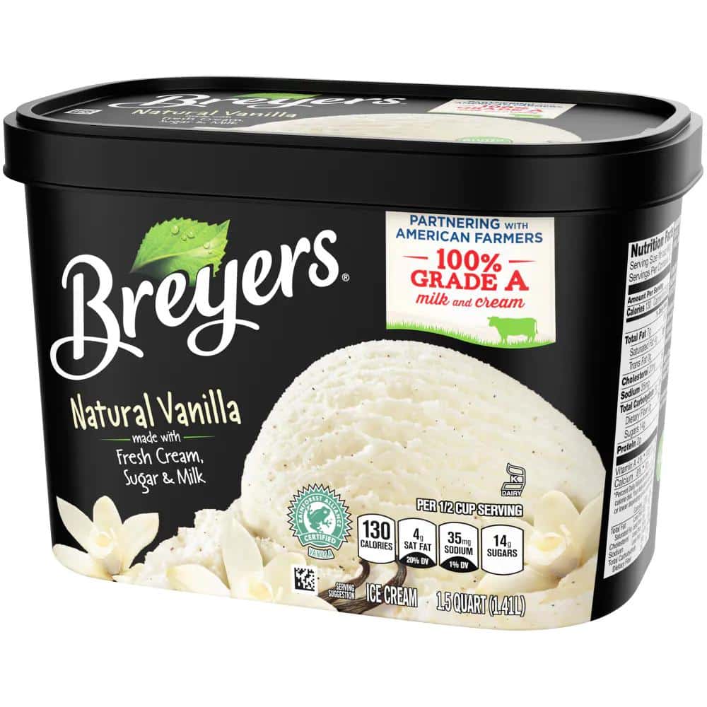 Order 1.5 QT breyers Vanilla Ice Cream food online from The Ice Cream Shop store, Providence on bringmethat.com