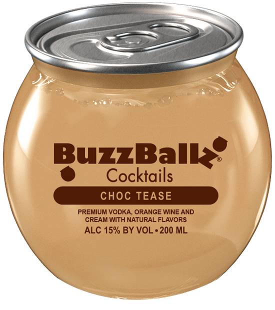 Order Buzz Balls Choc Tease, 200mL other (15.0% ABV) food online from Mimi Liquor store, Joliet on bringmethat.com