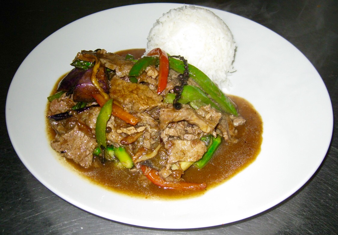 Order Peppercorn Beef Dinner ** food online from Urban Thai store, Arlington on bringmethat.com