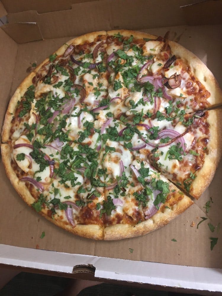 Order BBQ Chicken Pizza - Medium 12'' (6 Slices) food online from Michael's Pizza store, Calabasas on bringmethat.com
