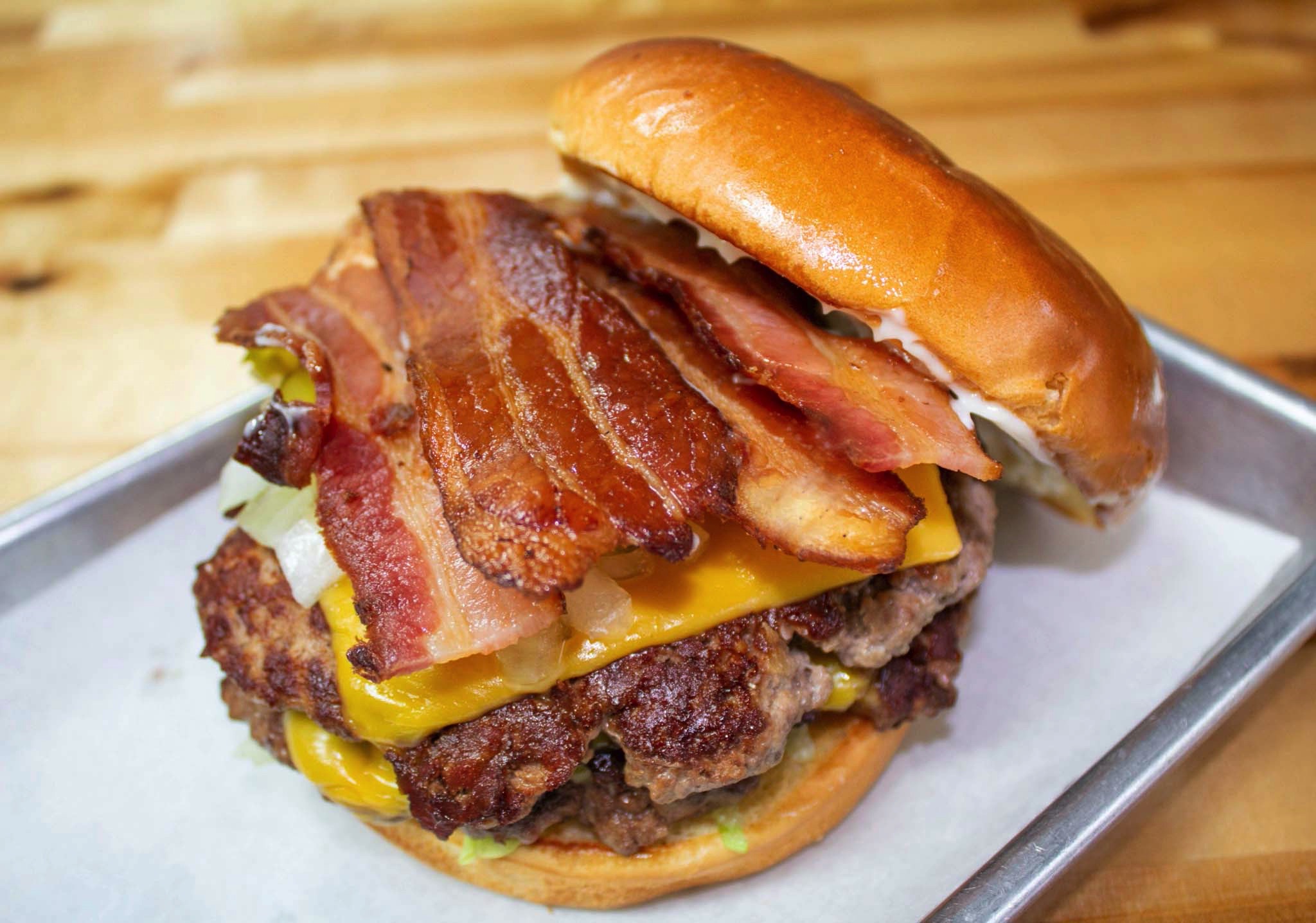 Order Bacon Double Cheeseburger food online from The Smoking Joint store, Cypress on bringmethat.com