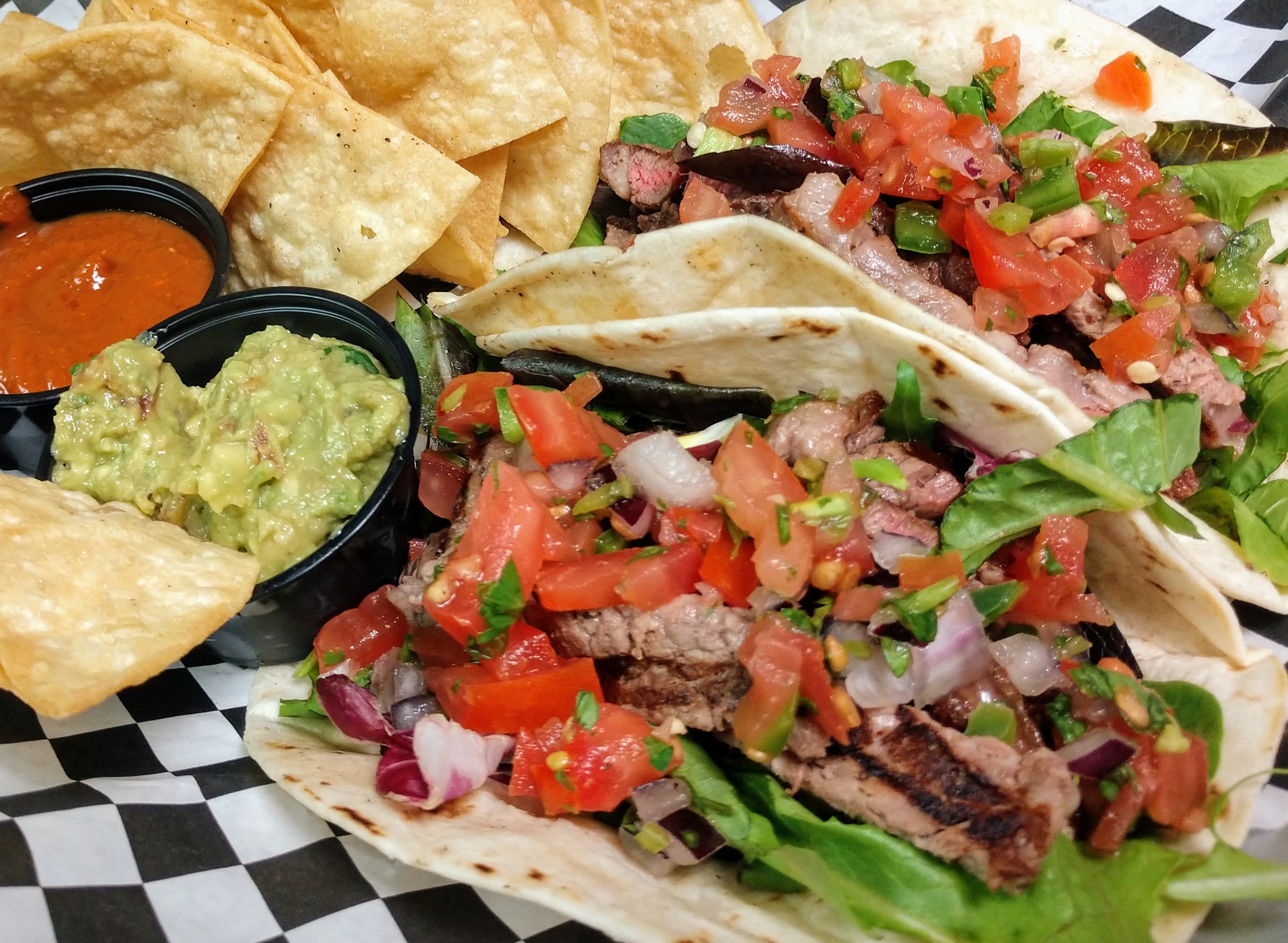 Order Steak Tacos food online from Rebel Yell Bar & Steakhouse store, West Covina on bringmethat.com
