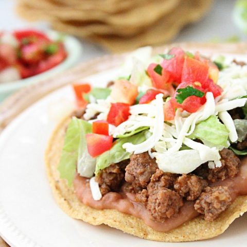 Order Beef  Tostada food online from Sc Ranch Market store, San Clemente on bringmethat.com