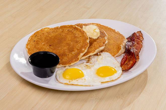 Order Buttermilk Pancake Combo food online from Shari'S Cafe store, Eugene on bringmethat.com