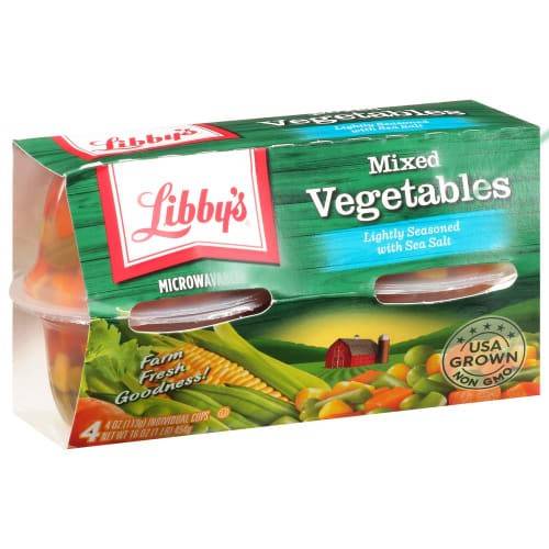 Order Libby's · Microwavable Mixed Vegetables Cups (4 ct) food online from Safeway store, Tucson on bringmethat.com