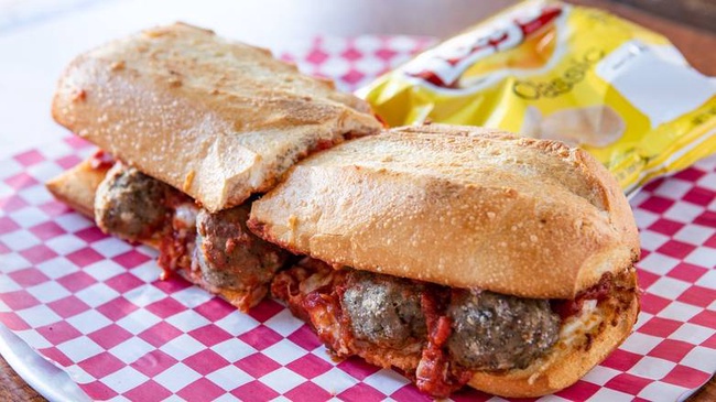 Order Meatball Parmesan Sandwich food online from New York Pizza store, Palo Alto on bringmethat.com