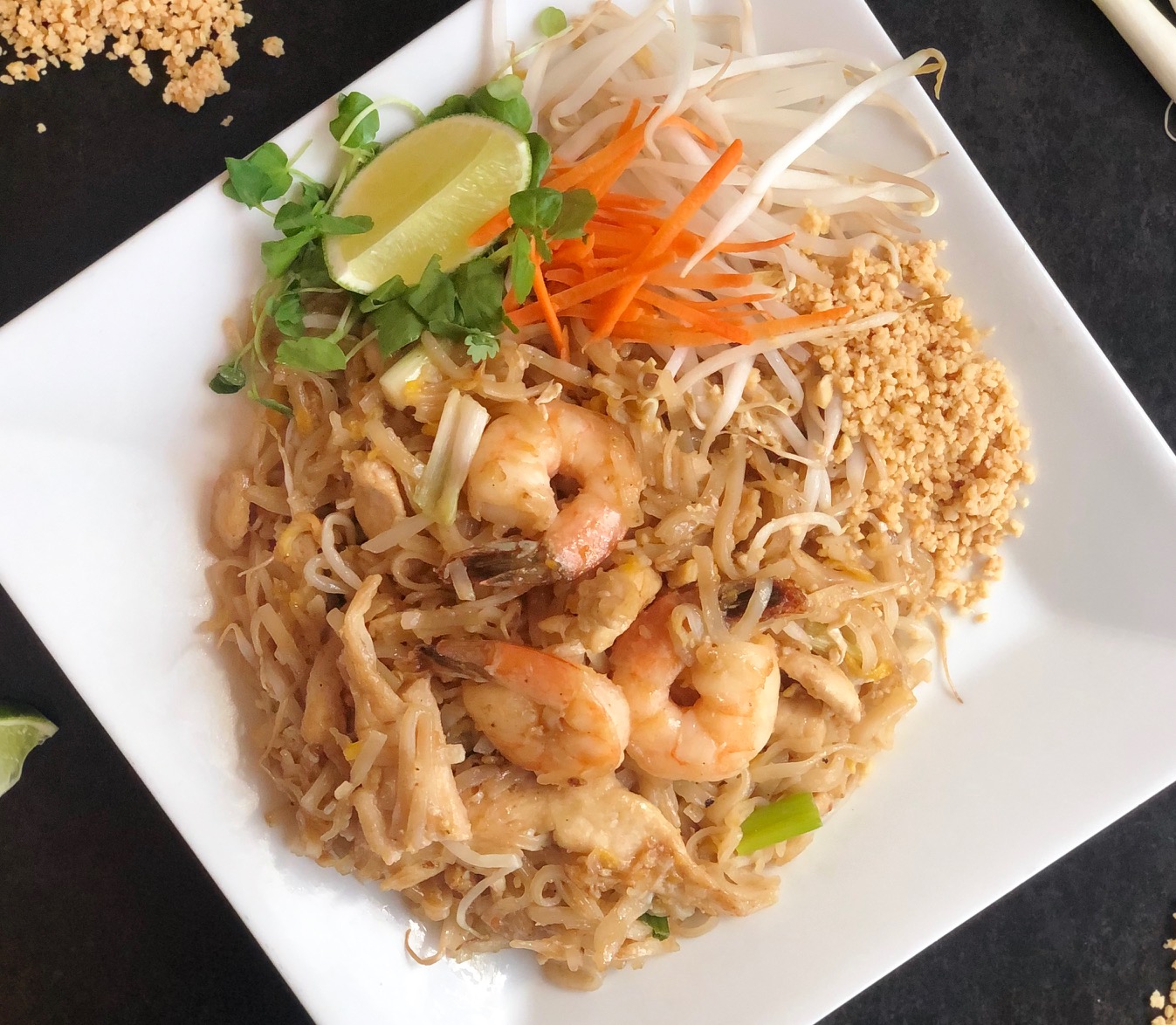 Order Pad Thai Noodle food online from Yoong Tong Thai Restaurant store, Northborough on bringmethat.com