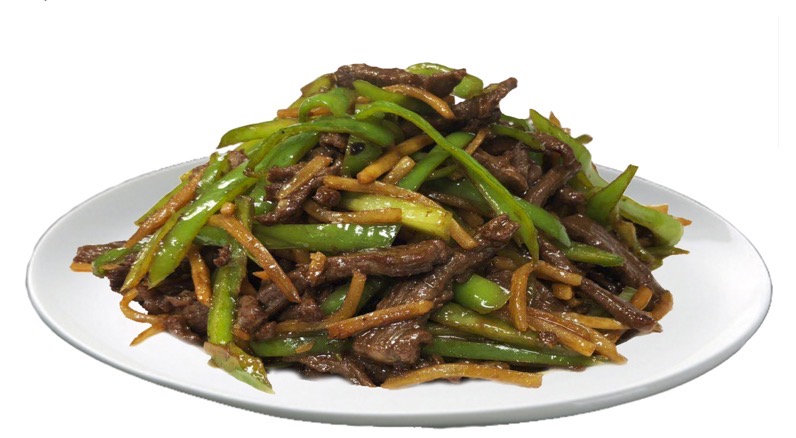 Order Shredded Beef with spicy Green Chilli and Onion Strips  food online from Pig Heaven store, New York on bringmethat.com