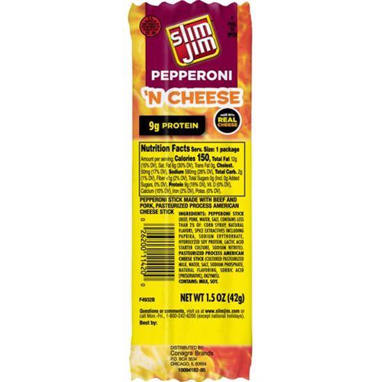 Order Slim Jim Beef And Cheese Stick Pepperoni N Cheese food online from Exxon Food Mart store, Port Huron on bringmethat.com