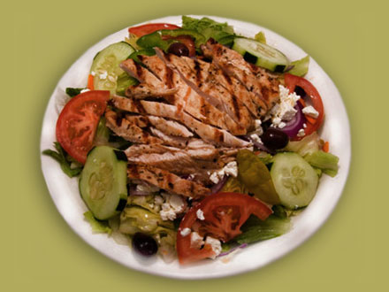 Order Grilled Chicken Breast Salad food online from Troy Greek Restaurant store, San Diego on bringmethat.com
