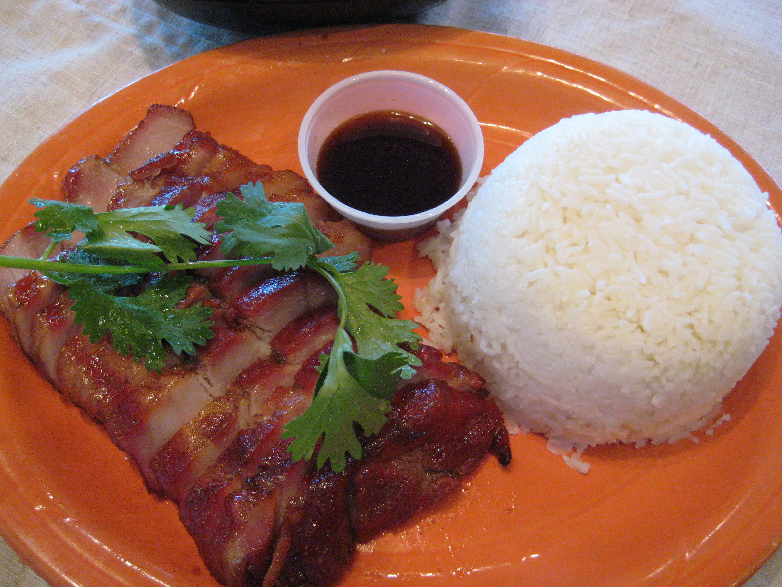 Order BBQ Pork Over Rice  叉燒飯 food online from Street Food Cafe store, San Mateo on bringmethat.com
