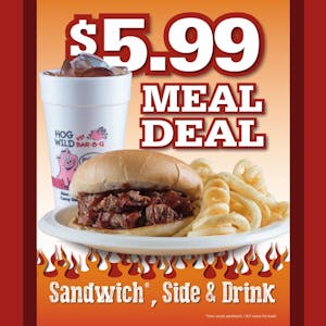 Order $5.99 Meal Deal food online from Hog Wild Pit Bar-B-Q store, Derby on bringmethat.com