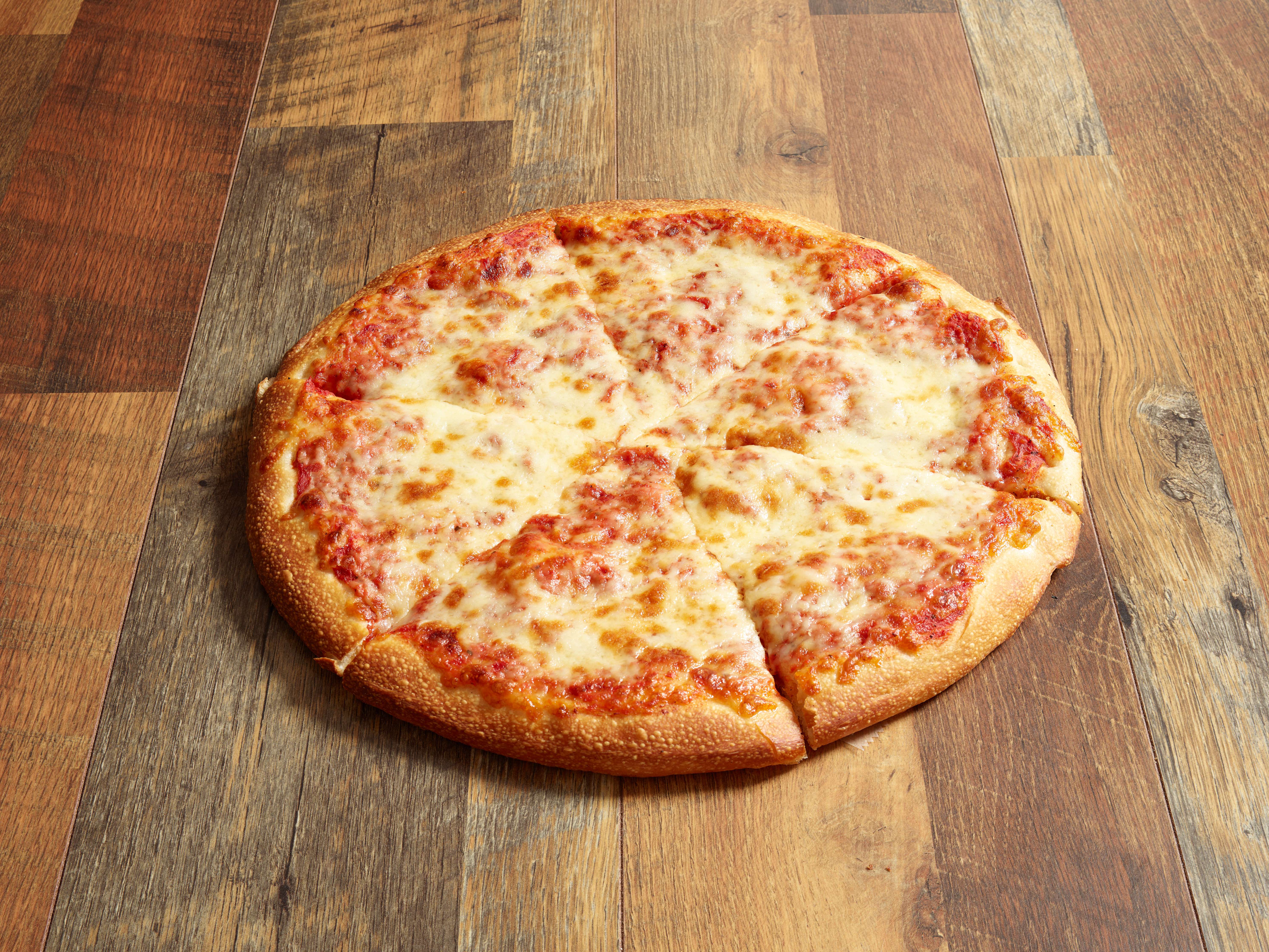 Order 4 cut round Cheese Pizza food online from Sicilian Pizzeria store, Schenectady on bringmethat.com