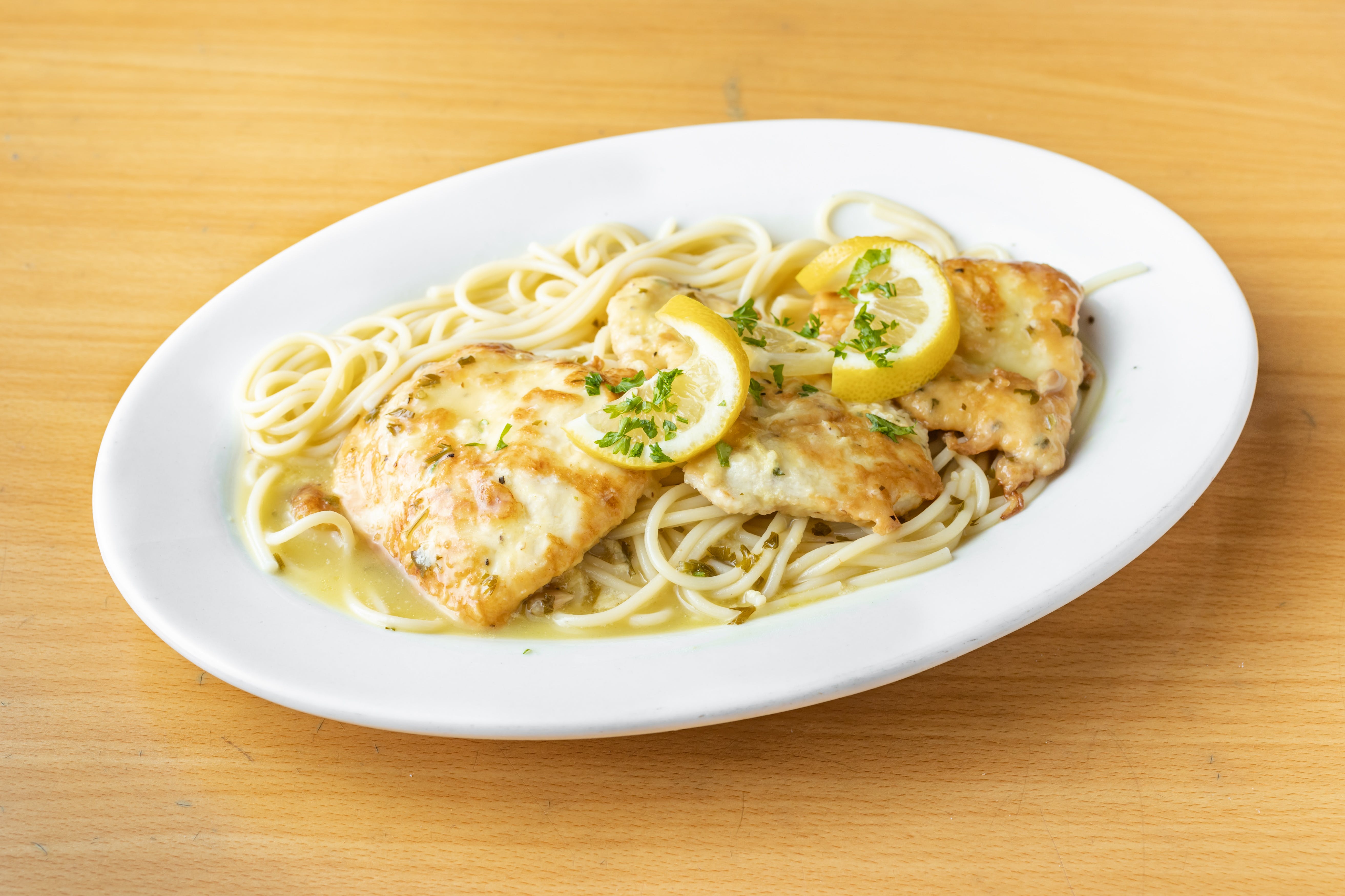 Order Chicken Francese - Entree food online from Sicilia D'Oro store, Valley Stream on bringmethat.com