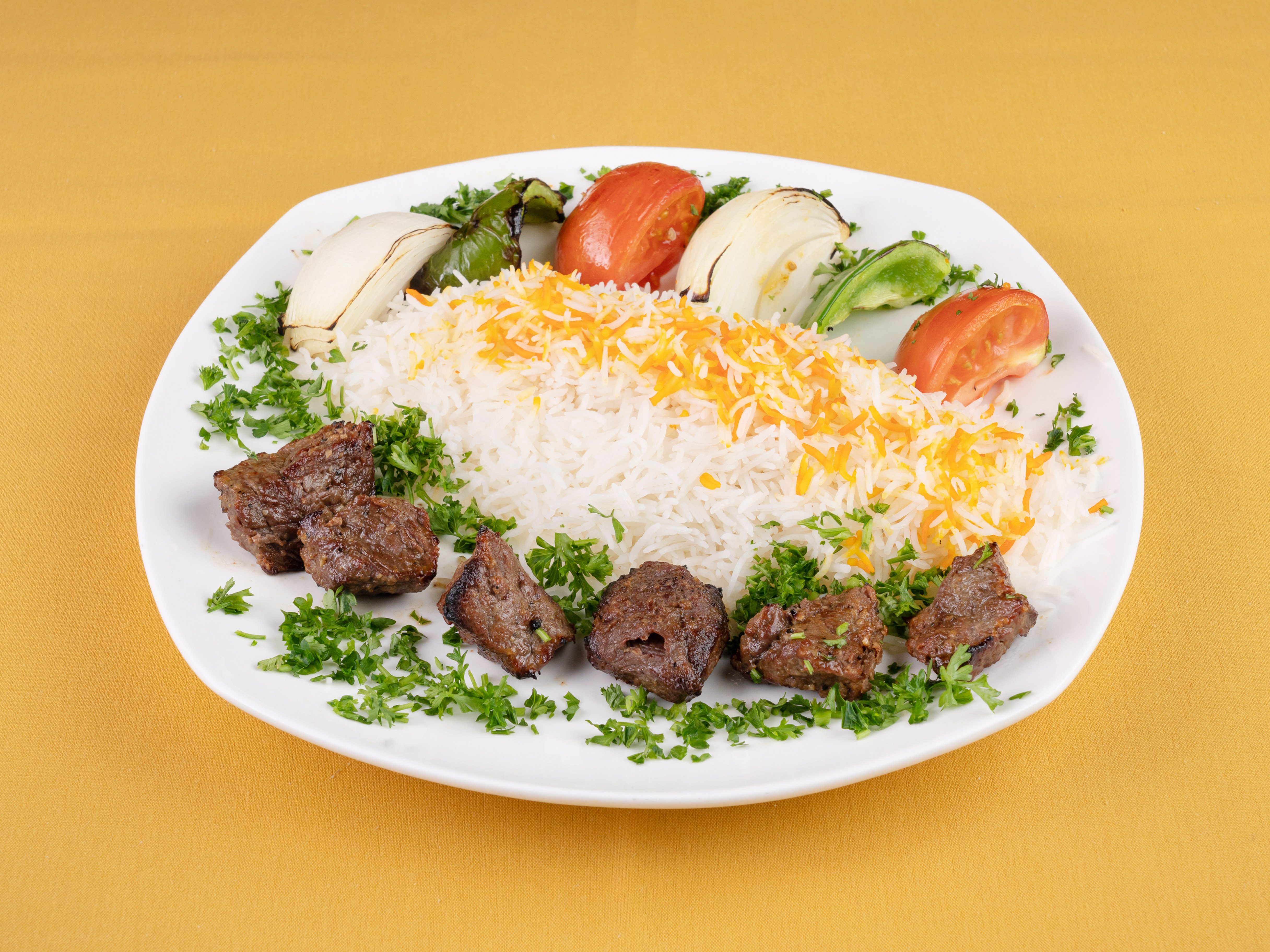 Order Beef Shish Kabab food online from Double Apple Cafe & Grill store, Houston on bringmethat.com