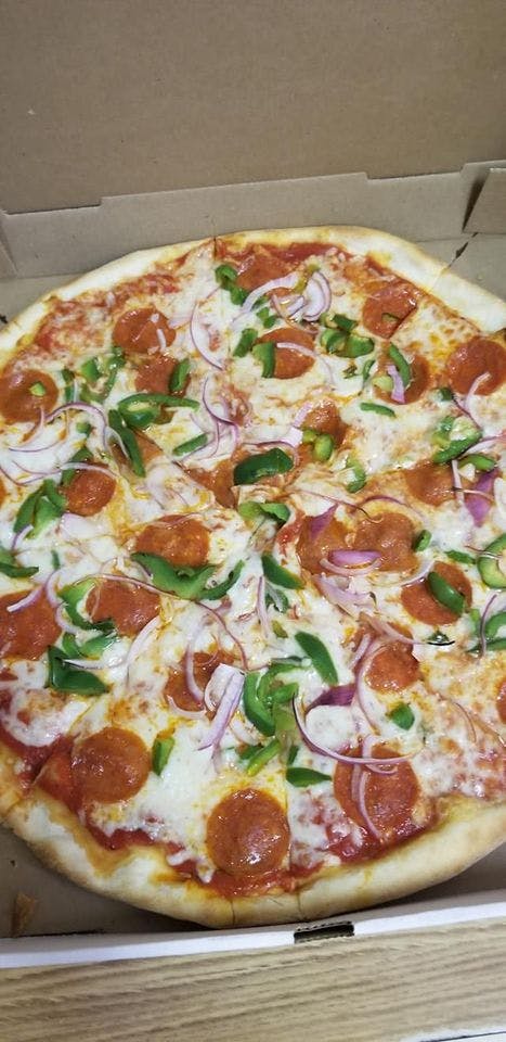 Order The Works Pizza - Personal 12" food online from Sal Pizza store, Mt Holly on bringmethat.com