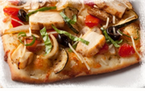 Order Roasted Veggies with Chicken Flatbread food online from Round Table Pizza #407 store, Concord on bringmethat.com