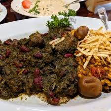Order Tah Dig with Gheimeh and Ghormeh Sabzi (gf) food online from Pars Persian Cuisine store, Scottsdale on bringmethat.com