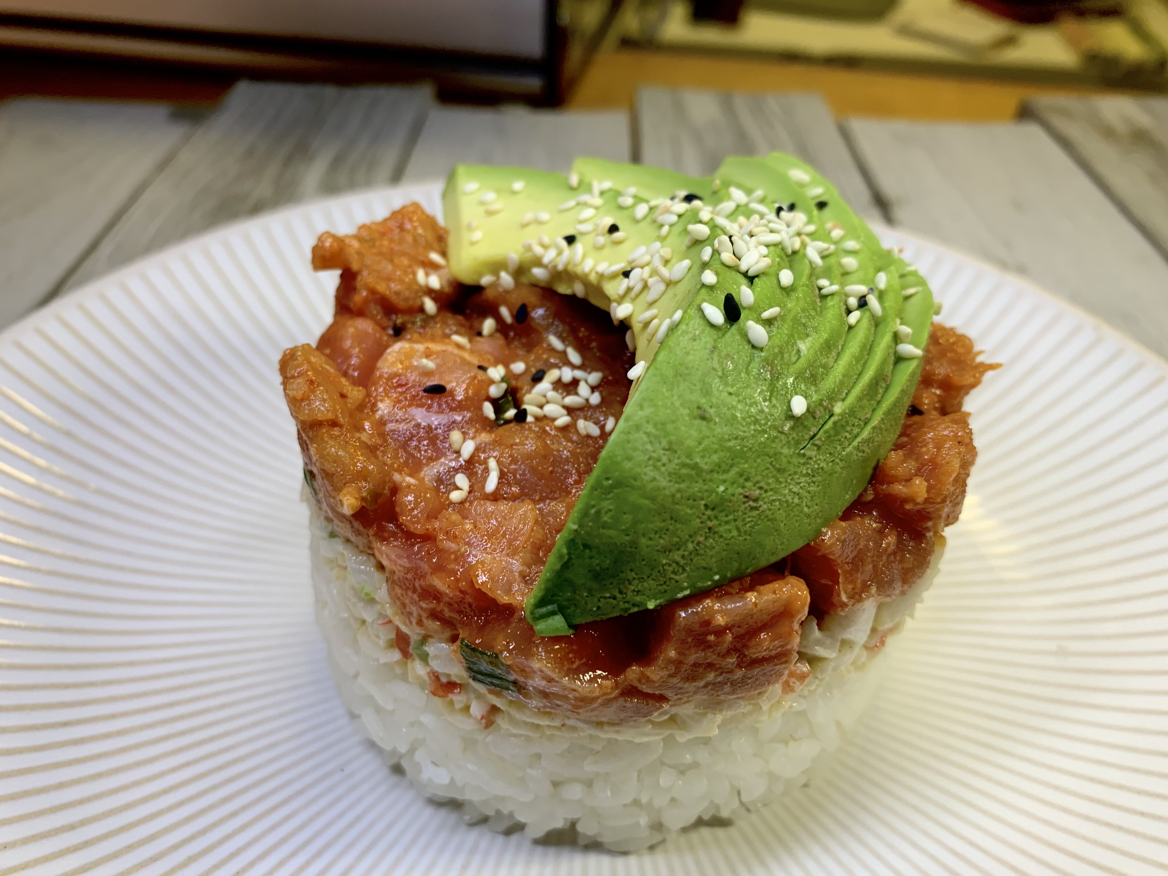 Order Spicy Tuna Tower food online from Moonrise Spirits And Sushi store, El Paso on bringmethat.com