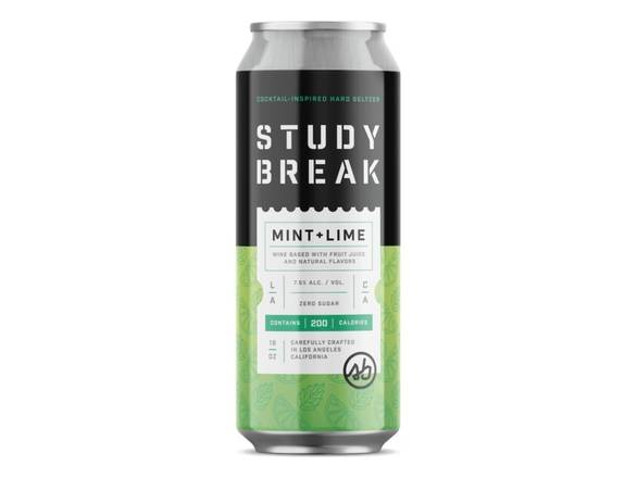 Order Study Break Mint + Lime - 16oz Can food online from Adam Liquor And Bottle Shop store, Redondo Beach on bringmethat.com