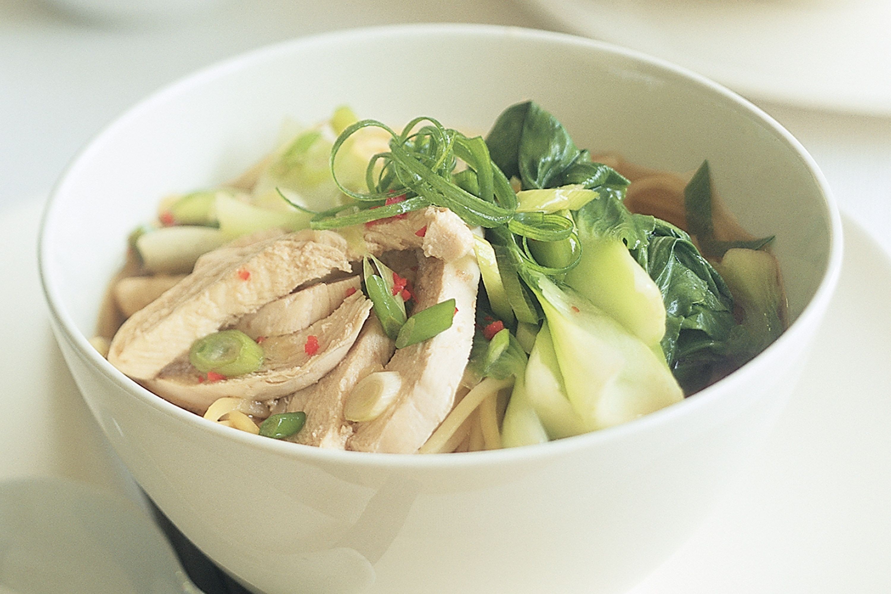 Order Noodle with Steamed Sliced White Meat Chicken Soup food online from Chopstix store, Brooklyn on bringmethat.com