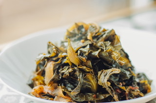 Order Bourbon Collards food online from Trend Urban Cafe store, Stone Mountain on bringmethat.com