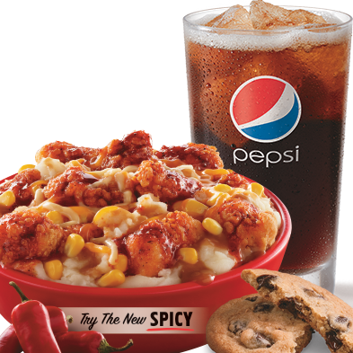 Order Spicy Famous Bowl Combo food online from Kfc store, Fairbanks on bringmethat.com