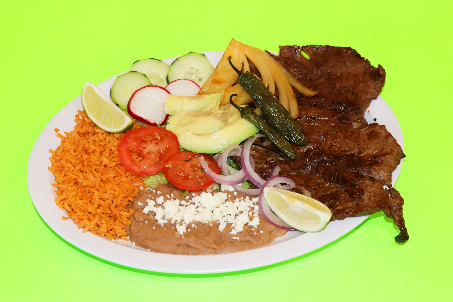 Order Carne Asada Plate food online from Toluco Mexican Kitchen store, Palo Alto on bringmethat.com