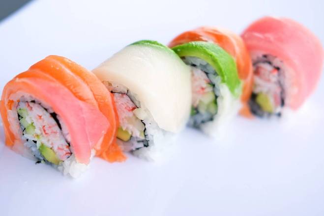 Order Rainbow Roll food online from Awi Sushi store, Colorado Springs on bringmethat.com