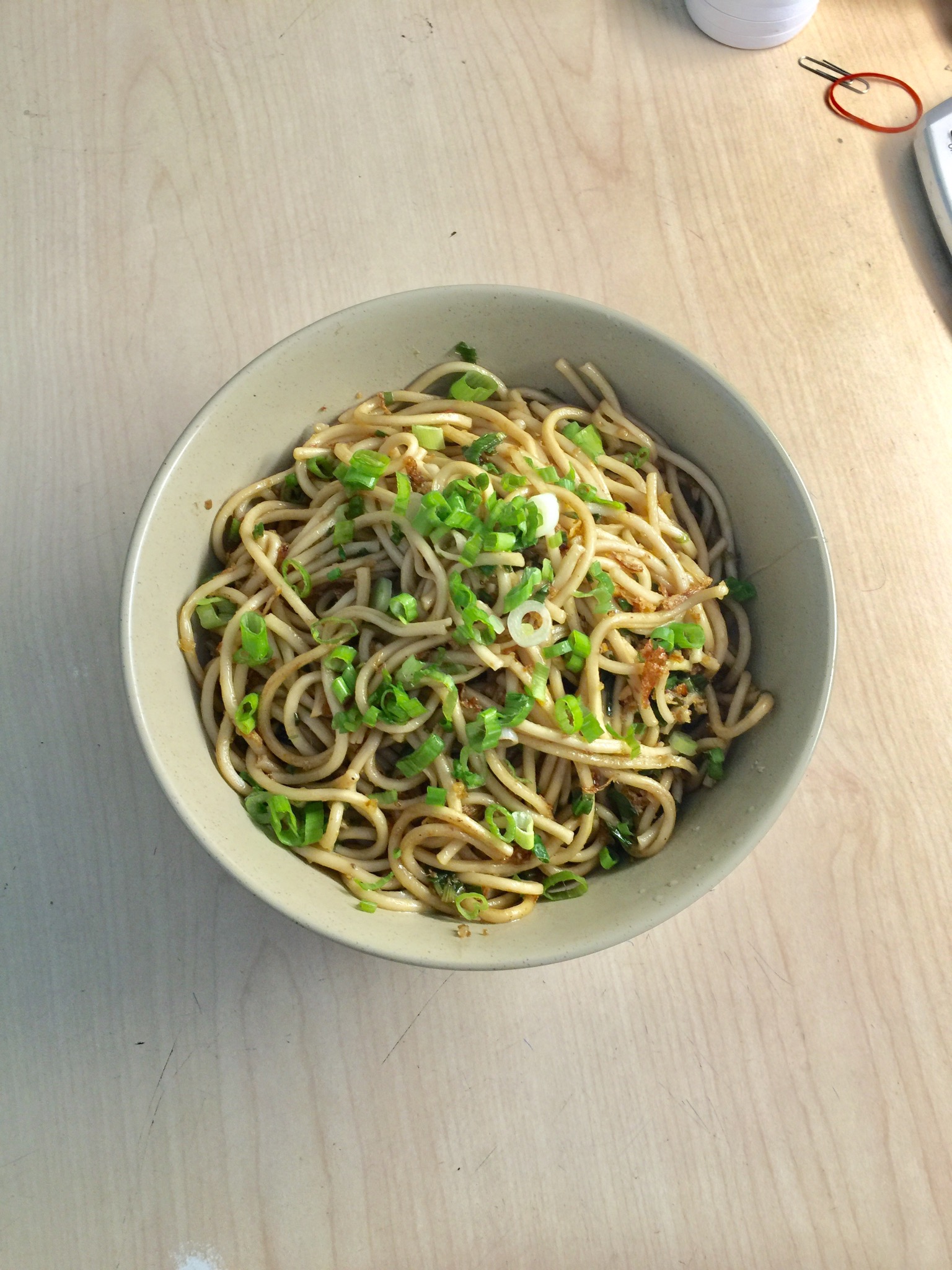 Order 2. Dry Noodle with Special Green Onion Oil food online from M's Kitchen store, Artesia on bringmethat.com
