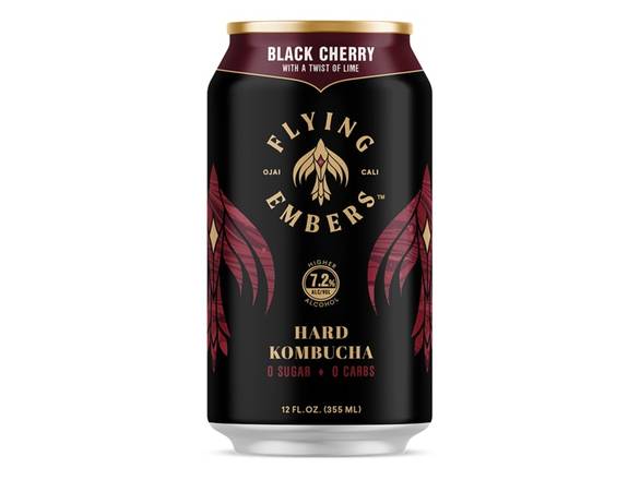 Order Flying Embers Black Cherry Hard Kombucha - 6x 12oz Cans food online from Royals Liquor store, St. Peters on bringmethat.com