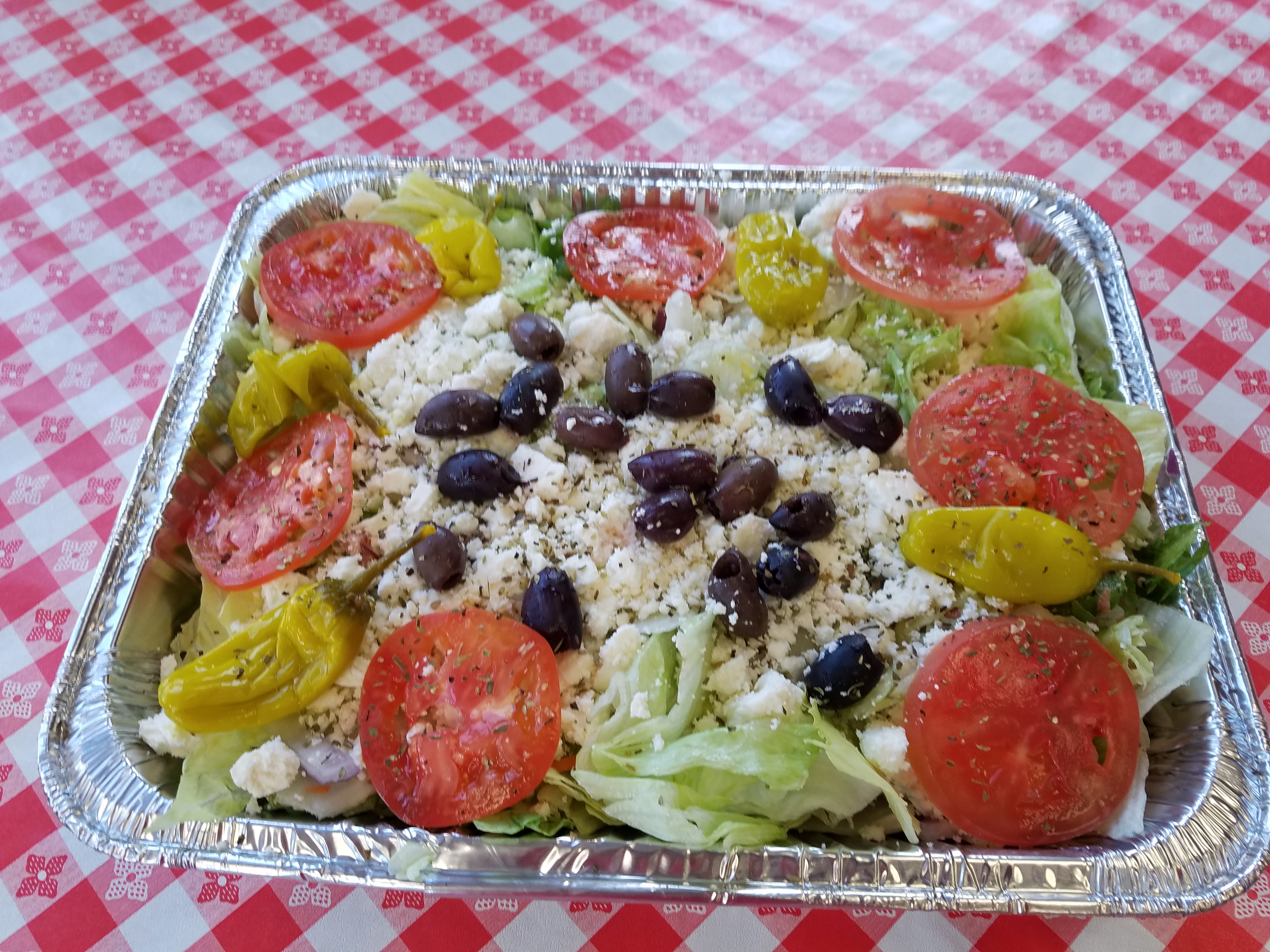 Order Greek Bulk Salad food online from Giovanni's Pizza Place store, Charleston on bringmethat.com