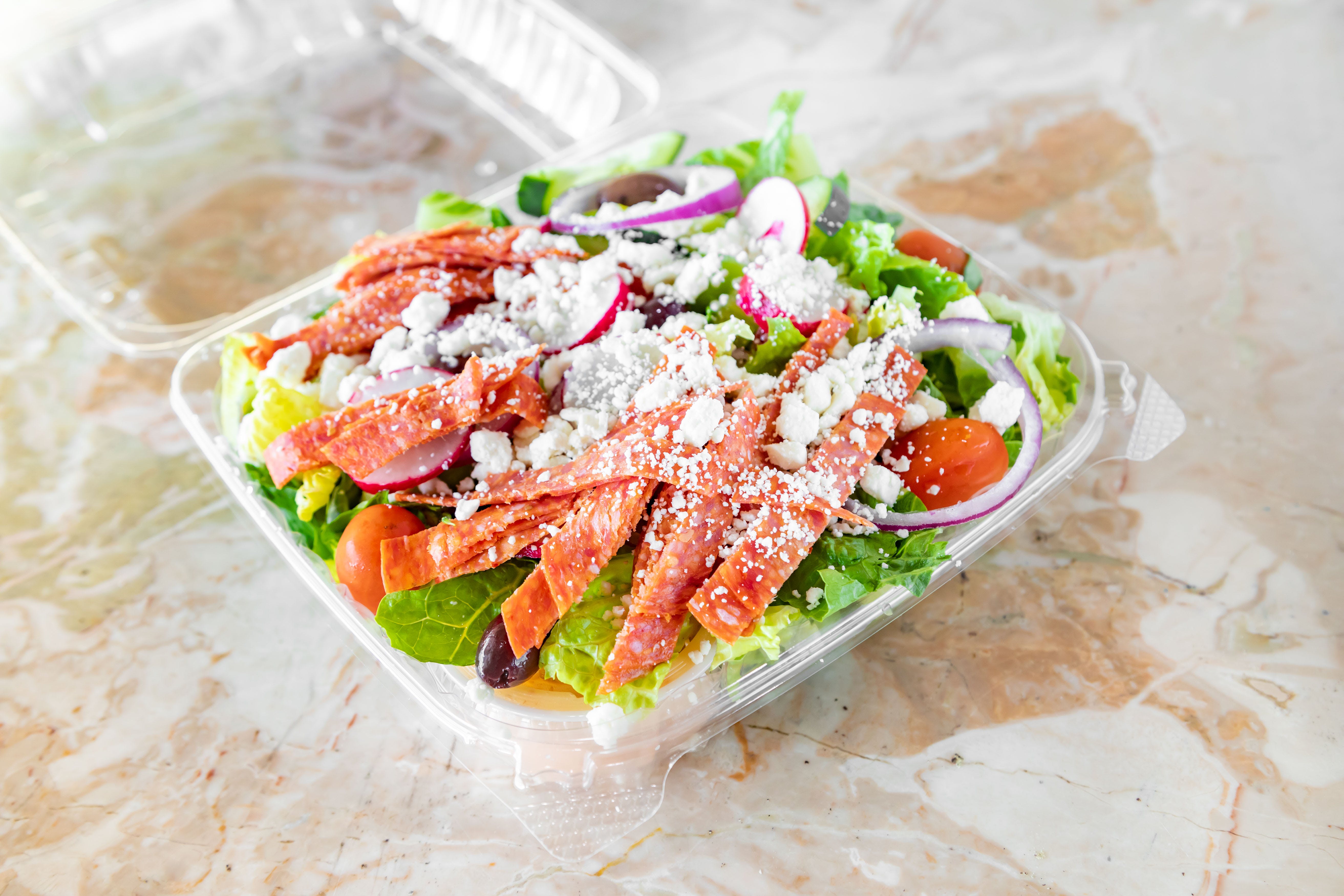 Order Greek Salad - Salad food online from Lisa Luna Pizza store, Simsbury on bringmethat.com