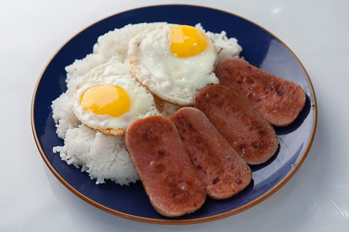 Order O2. Spam, Egg and Rice food online from Mahalo! store, San Francisco on bringmethat.com