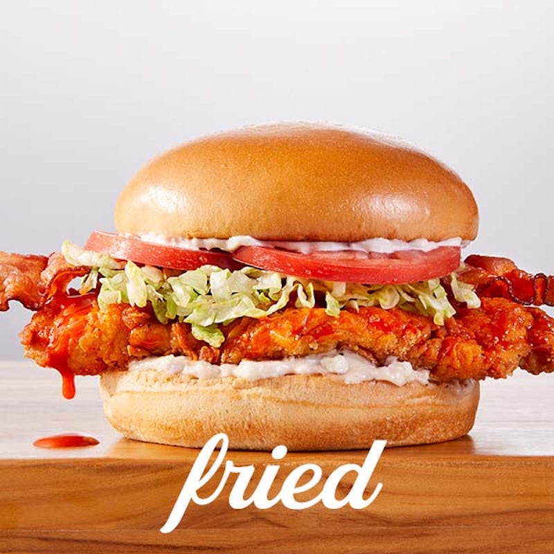 Order Buffalo Chicken Sandwich (Fried) food online from Wings And Rings store, Mcallen on bringmethat.com