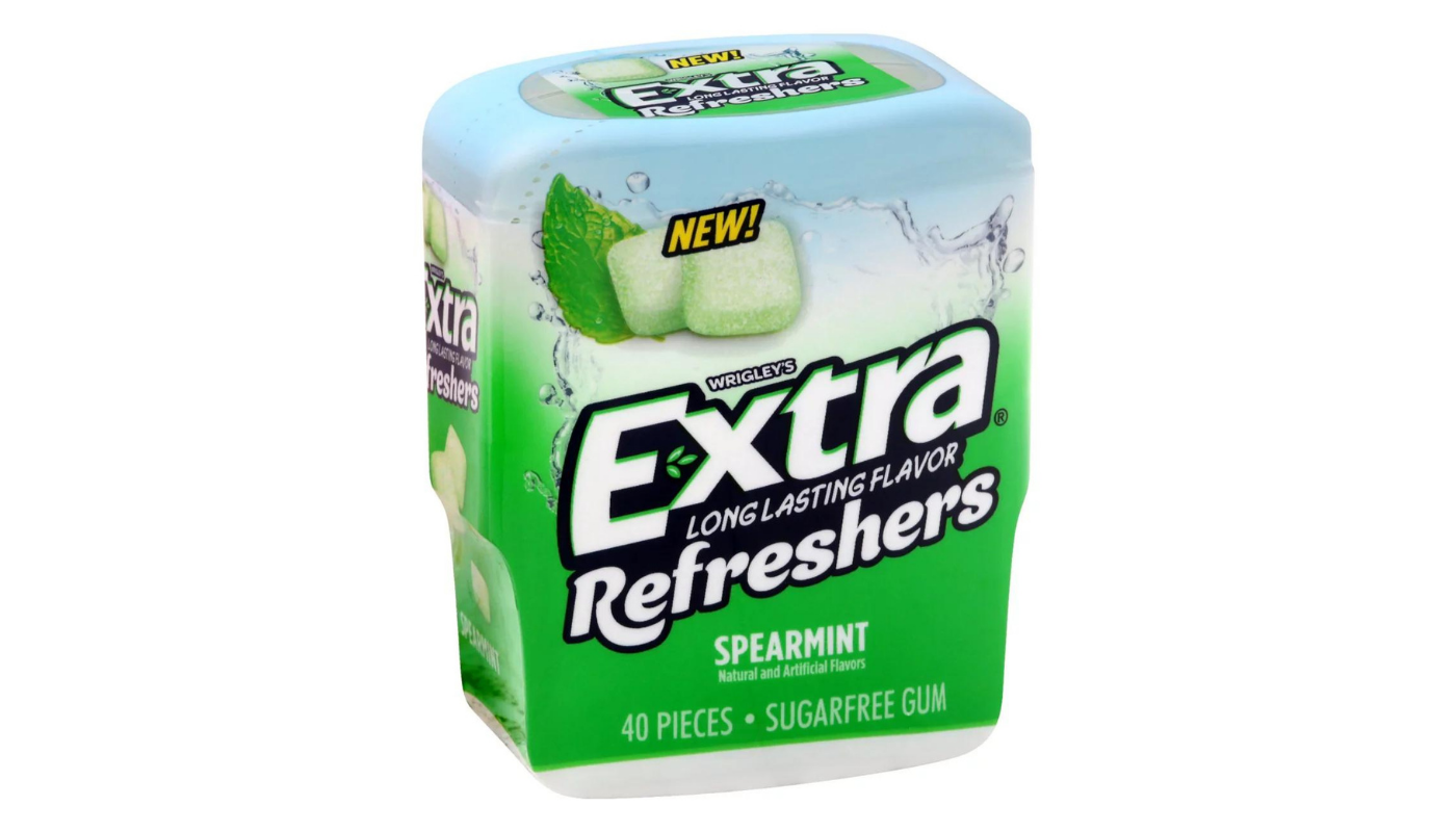 Order Extra Refreshers Sugarfree Spearmint Gum 18 CT food online from JR Food Mart store, Camarillo on bringmethat.com