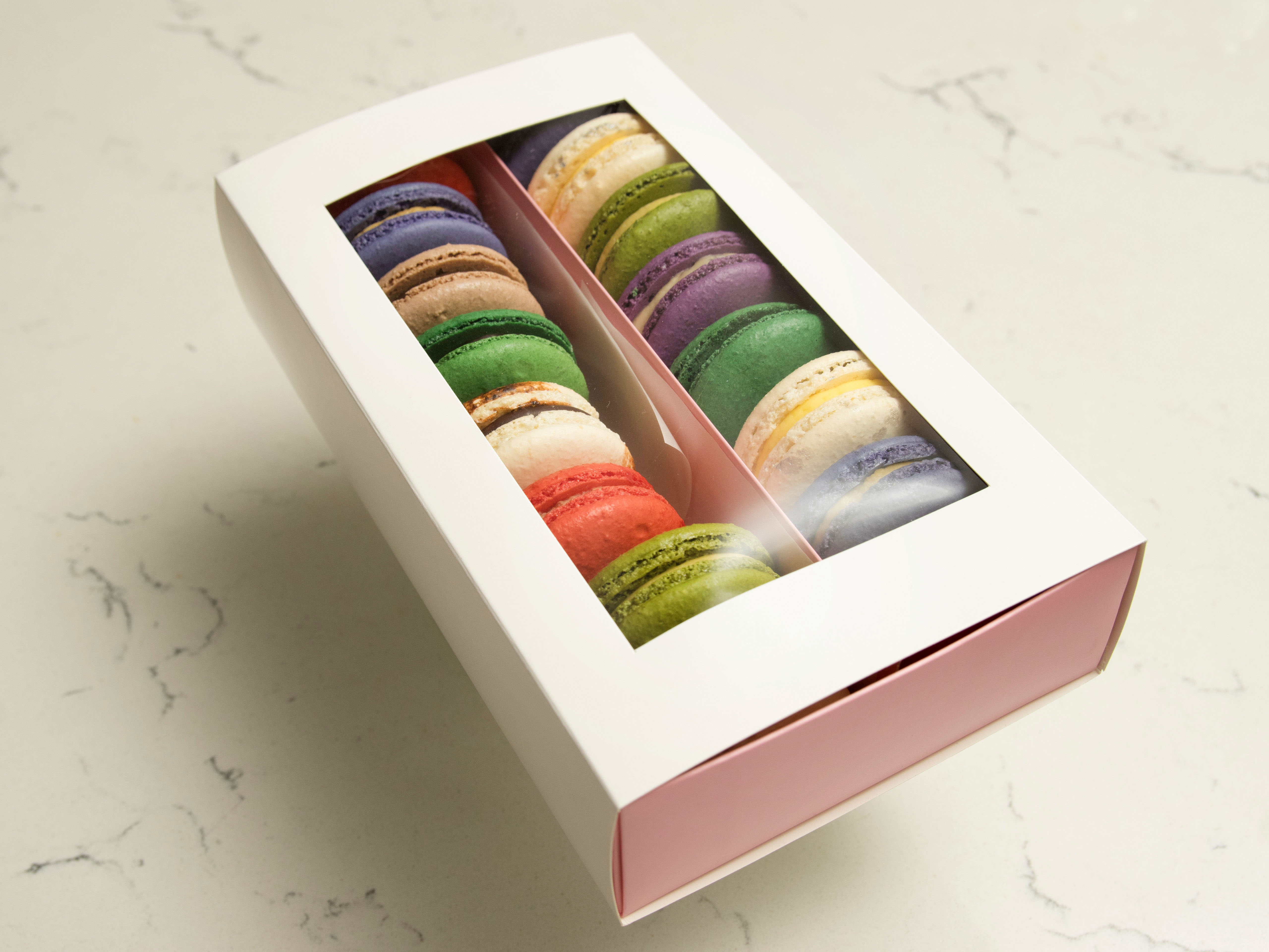 Order 18 Macarons Gift Box food online from Lab Desserts And Coffee store, San Diego on bringmethat.com