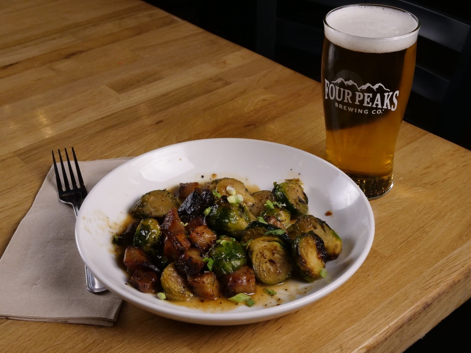 Order Miso Brussels & Pork Belly food online from Four Peaks Brewing Company store, Tempe on bringmethat.com